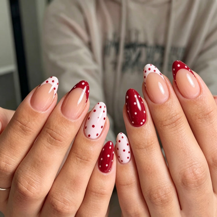 Artistic Polka Dot Nail Extensions