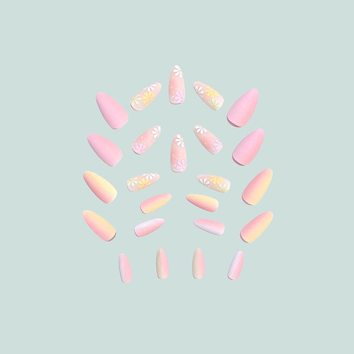 Artistic nail extensions with floral pattern Kalsten