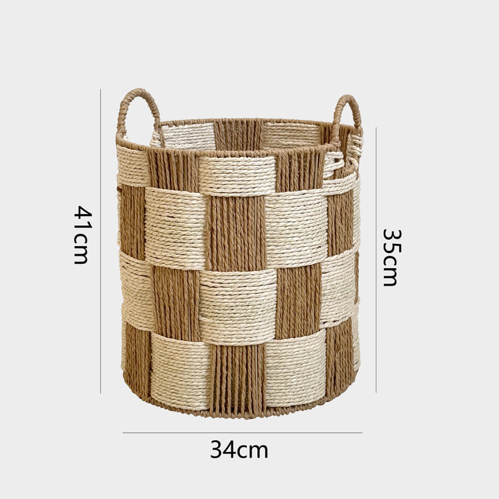 Handcrafted storage basket with carry handles Kalsten