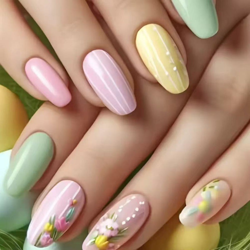 Creative artificial nails with spring-like floral designs Kalsten