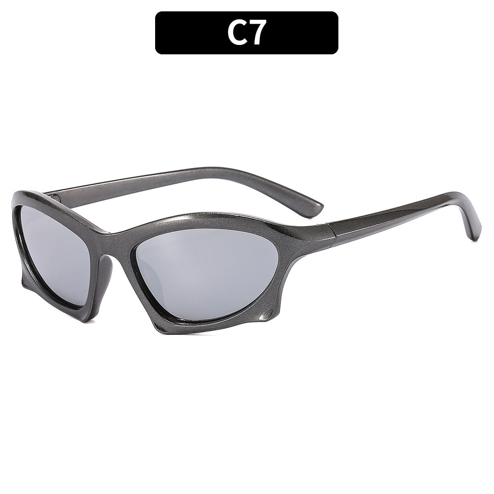 Sculpted Retro Cat-Eye Sunglasses