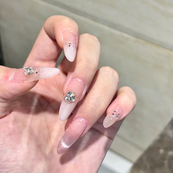 Glamorous Rhinestone-Embellished Press-On Nails Kalsten 1787394764