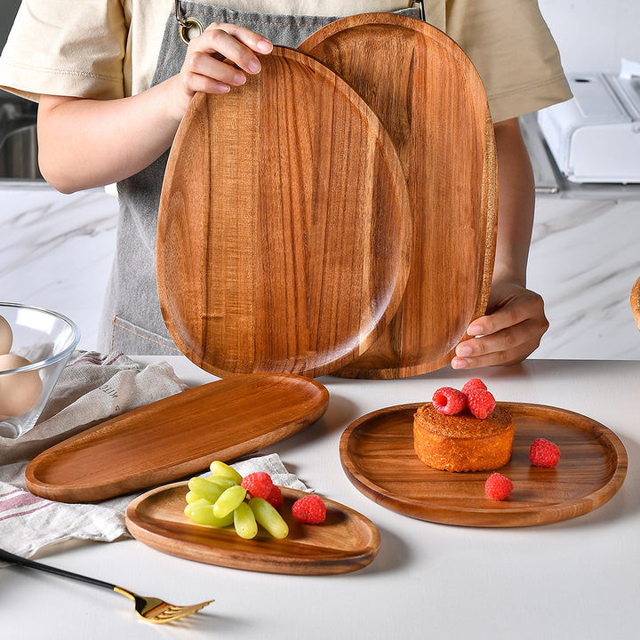 Elegant wooden serving platter with ergonomic design Kalsten