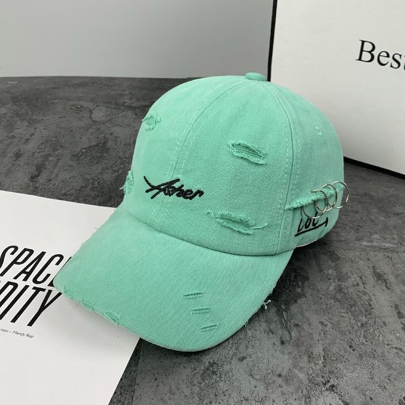 Distressed Denim Baseball Cap