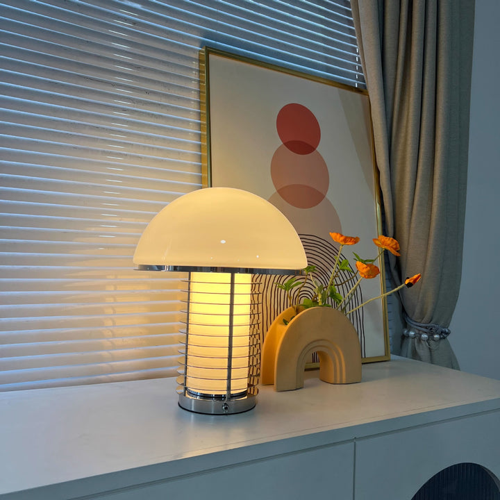 Modern Table Lamp with Dome Shade and Sleek Base