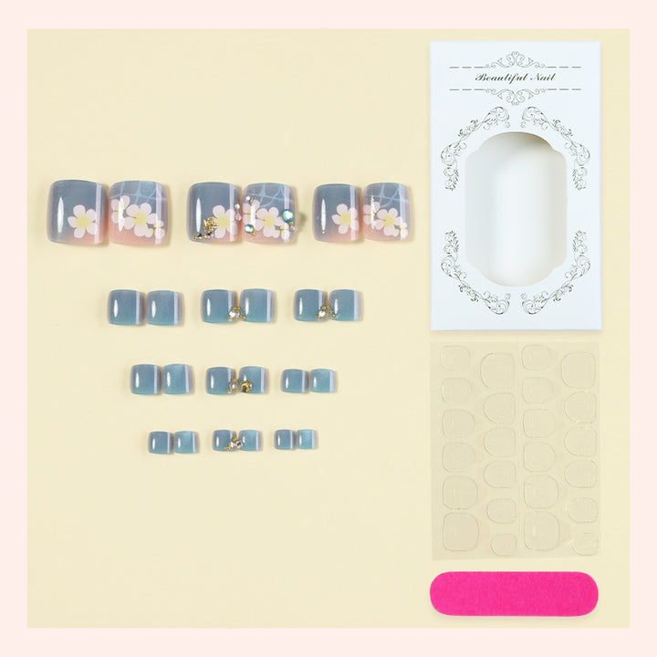 Floral Decorated Press-On Nail Kit Kalsten