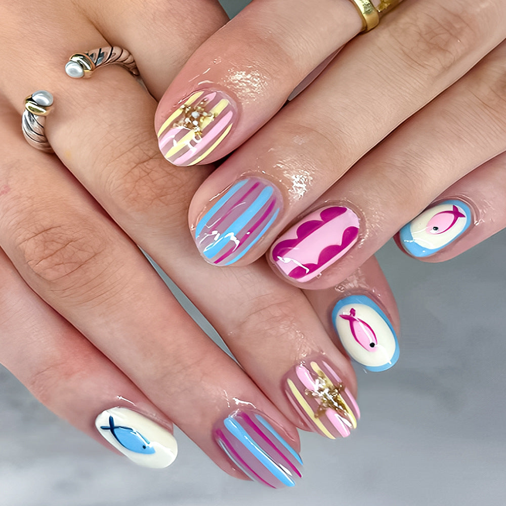 Creative Themed Press-On Nail Art Set Kalsten