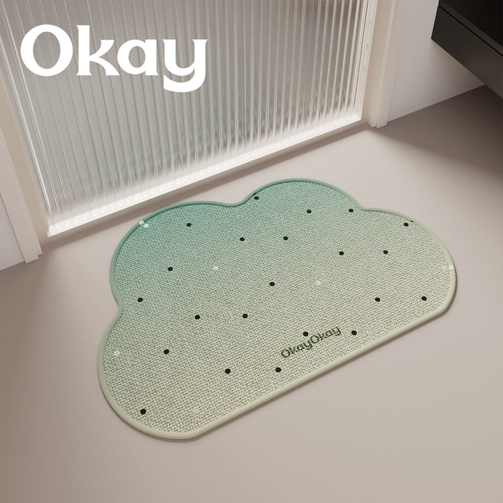 Cloud-Shaped Plush Microfiber Absorbent Non-Slip Bath and Entry Rug