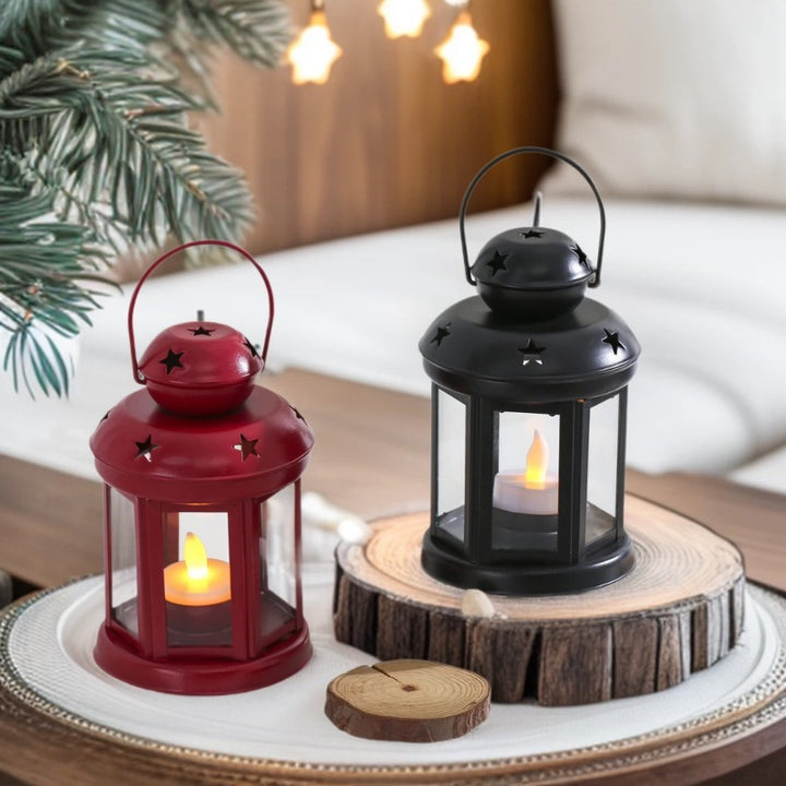 Mini Vintage Metal Star-Cut Tea Light Lantern Kalsten