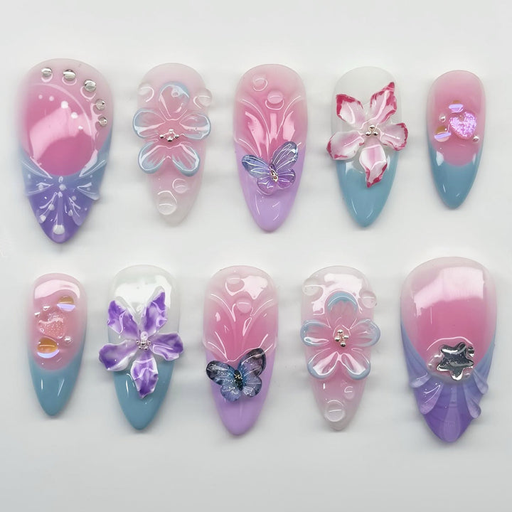Premium Floral Design Press-On Nail Set Kalsten