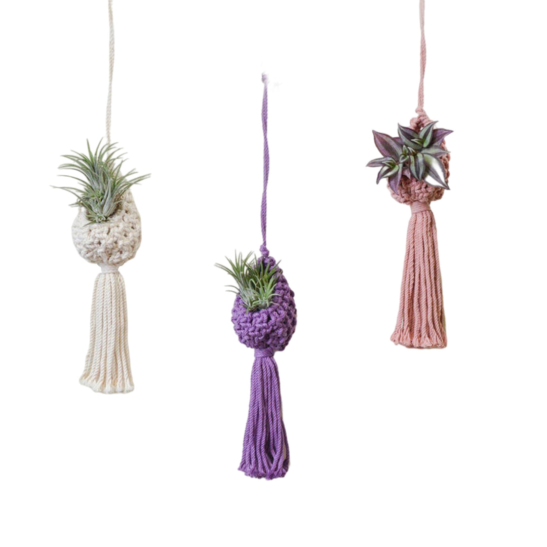 Macrame Hanging Plant Holder with Decorative Tassel Kalsten