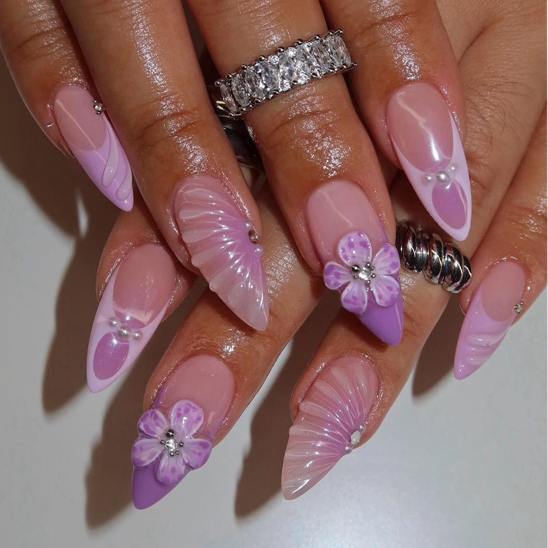 3D Decorative Floral Press-On Nail Extensions Kalsten