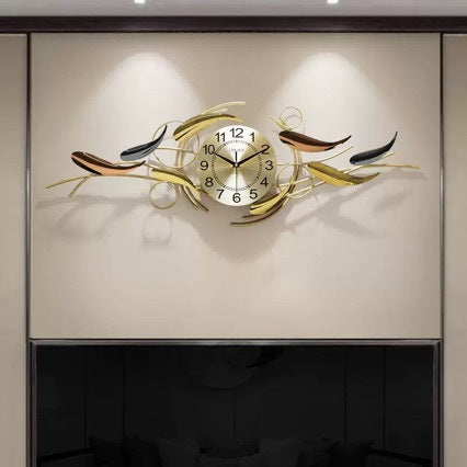 Artistic Wall Clock with Leaf Motif Kalsten