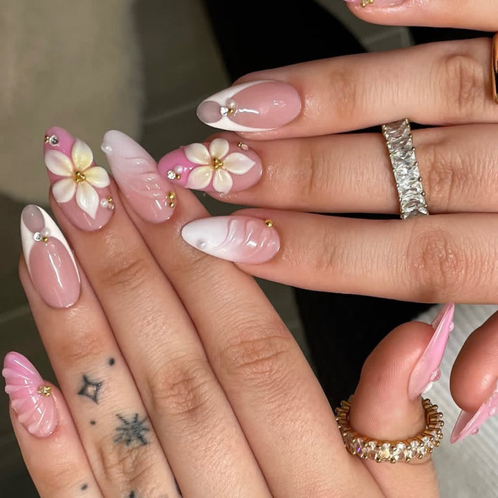 Elegant Floral Acrylic Nail Art Extensions Kalsten 1789713211