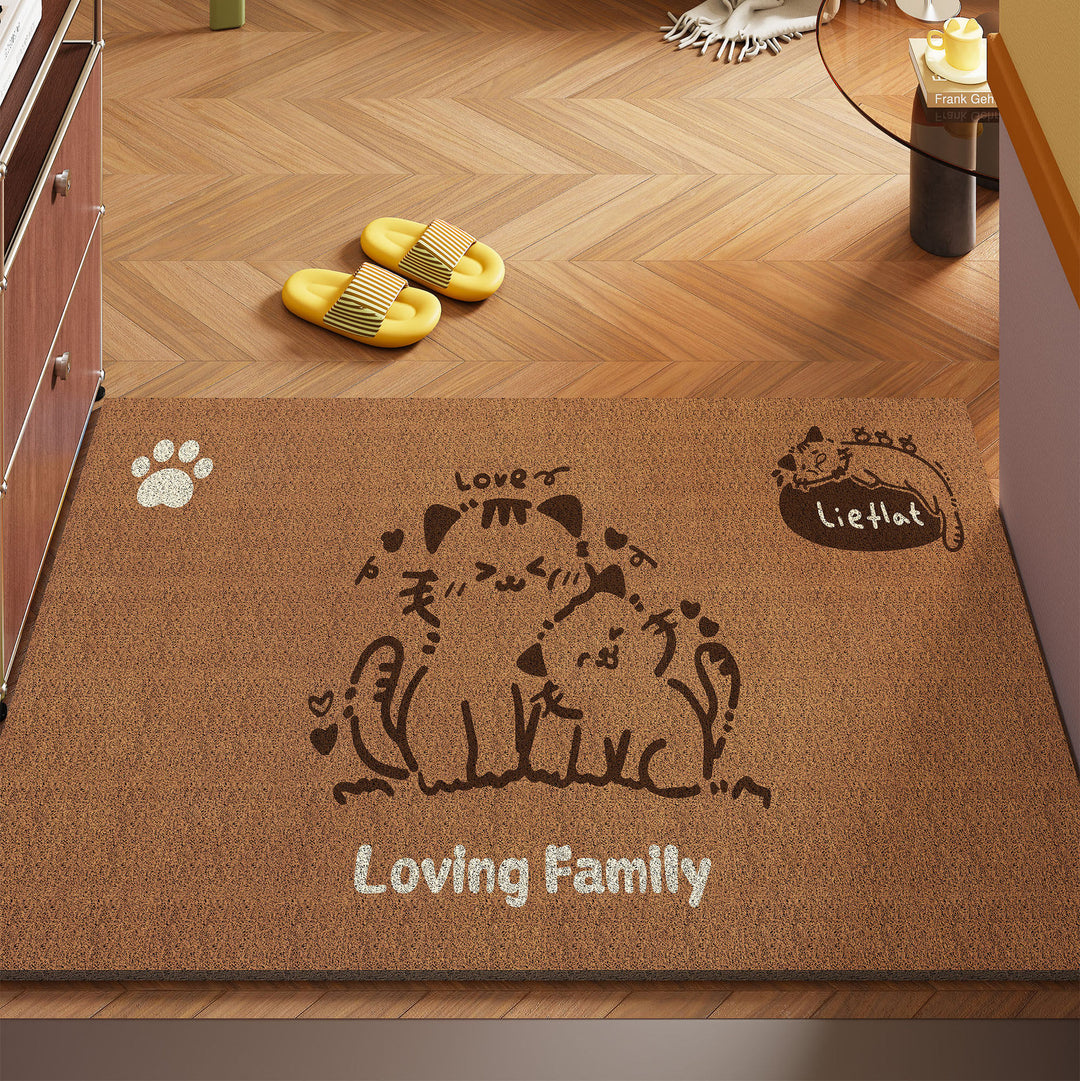 Artistic Cat-Themed Area Mat