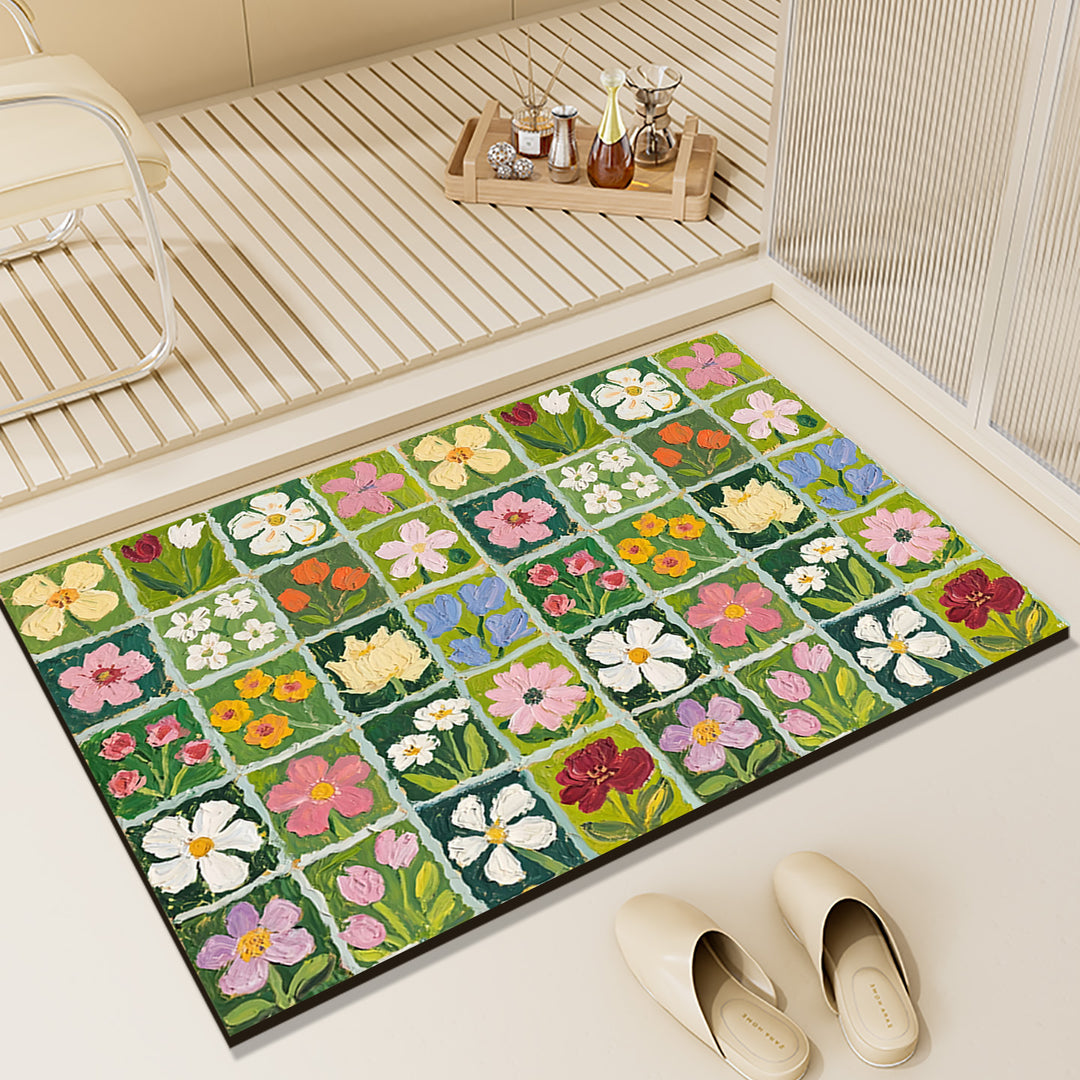 Floral Patterned Entryway Mat