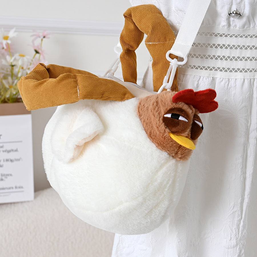 Plush Chicken-Themed Mini Backpack