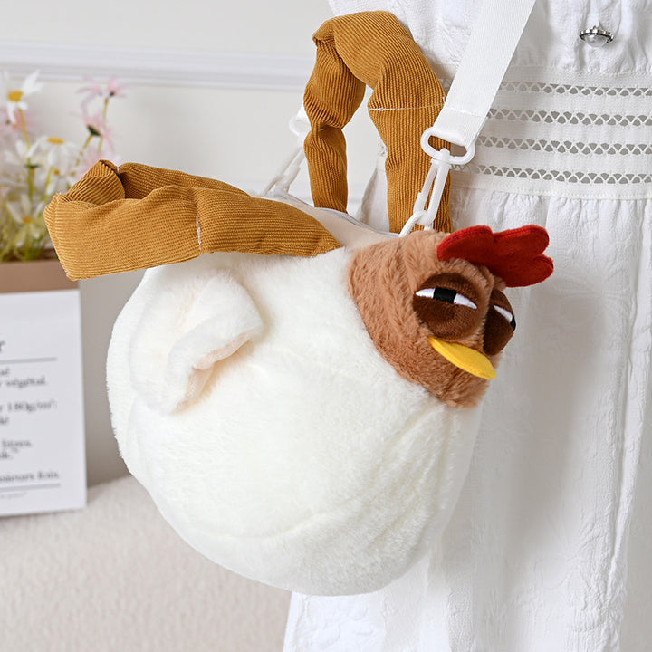 Plush Chicken-Themed Mini Backpack
