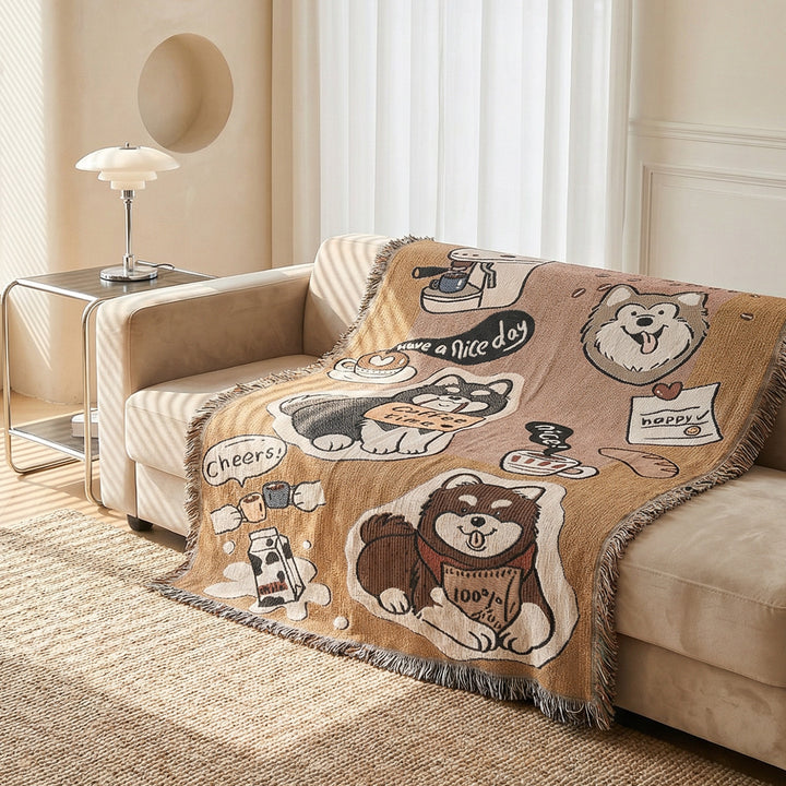 Cozy Cartoon-Inspired Throw Blanket