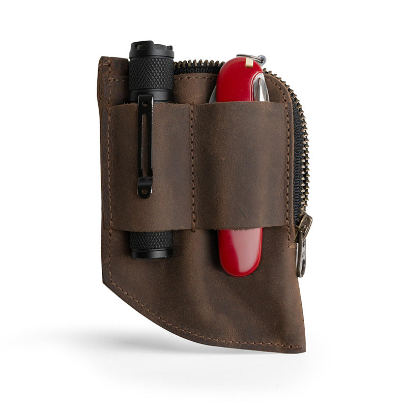 Compact Zippered Leather Cardholder Wallet Kalsten