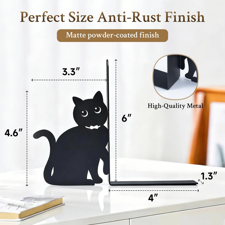 Cat-Shaped Bookends