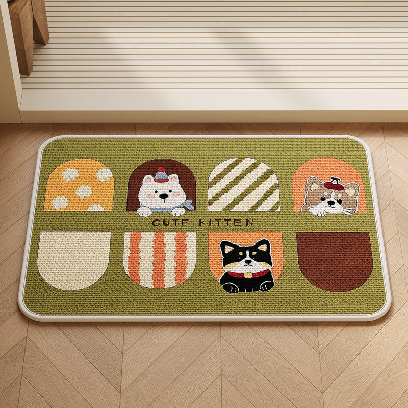Playful Cartoon-Themed Indoor Mat