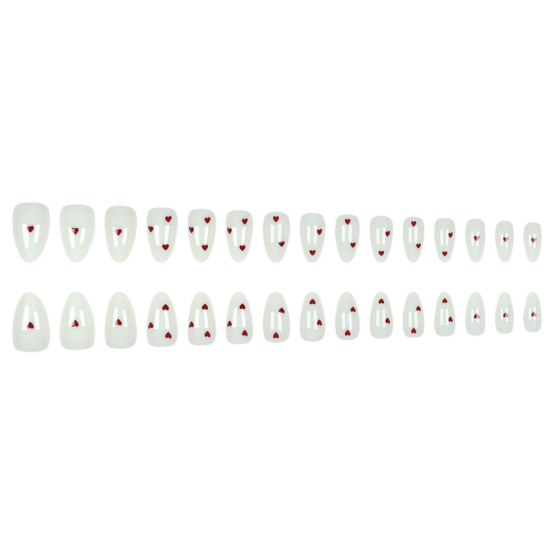 Heart-Embellished Press-On Nails Kalsten