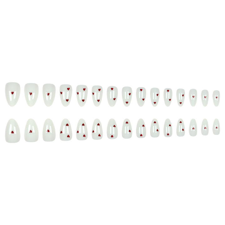 Heart-Embellished Press-On Nails Kalsten
