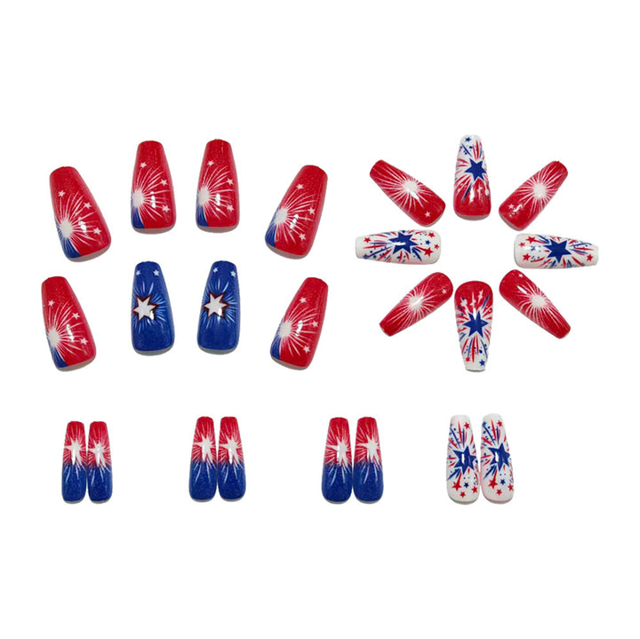 Artificial nails with festive star and fireworks design Kalsten