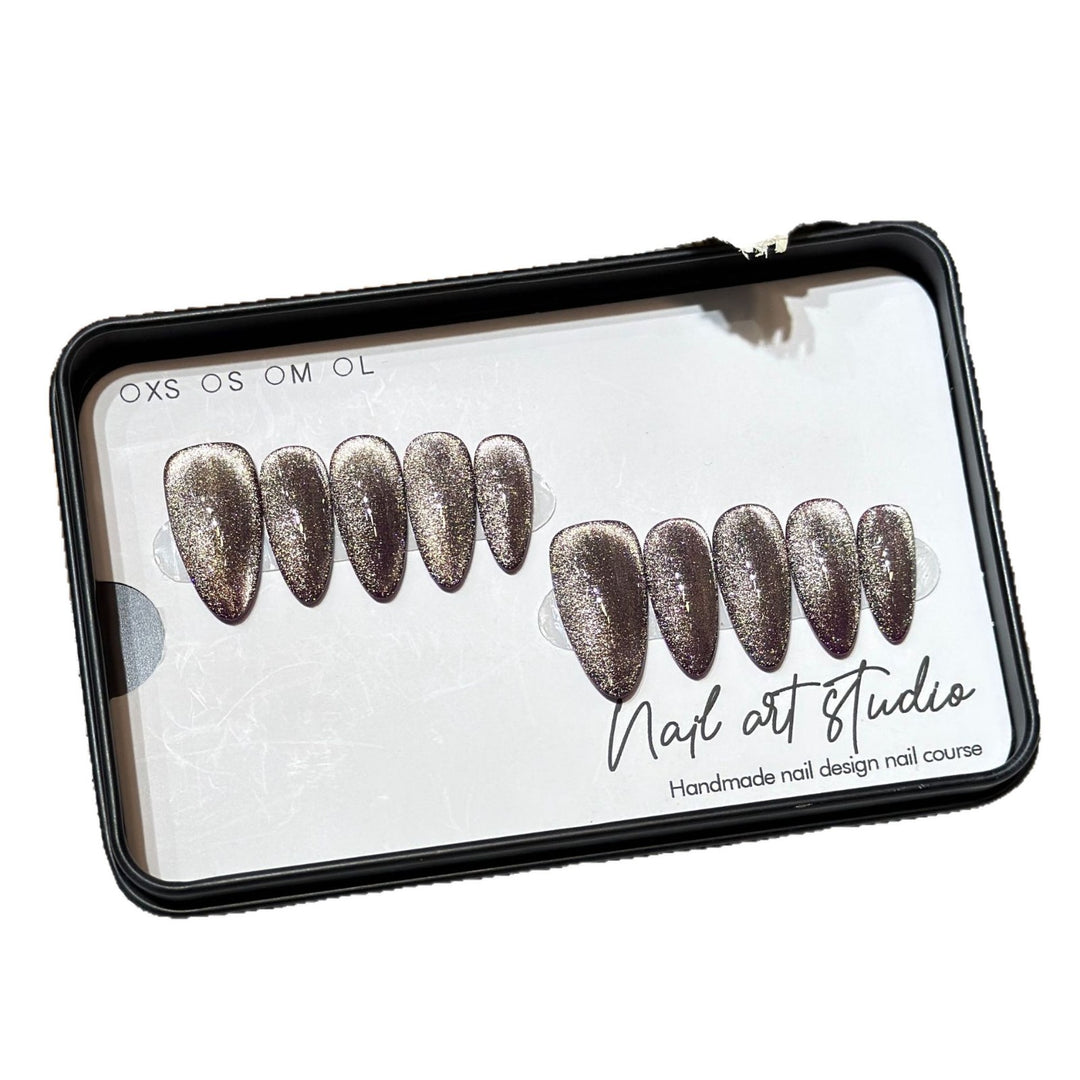 Glamorous Stiletto Press-On Nail Set with Glitter Finish Kalsten