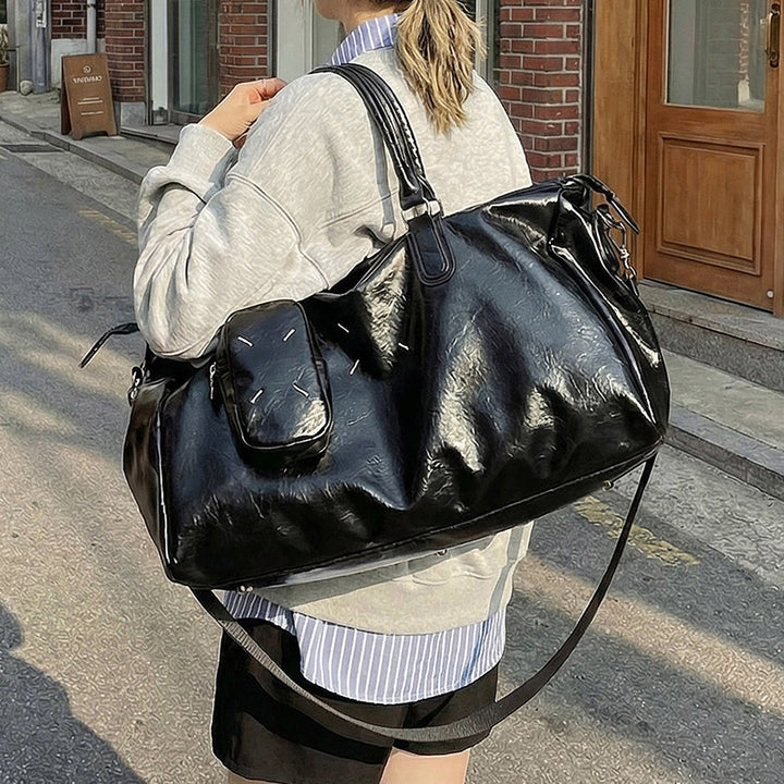 Luxurious Leather Weekend Travel Duffle Bag Kalsten