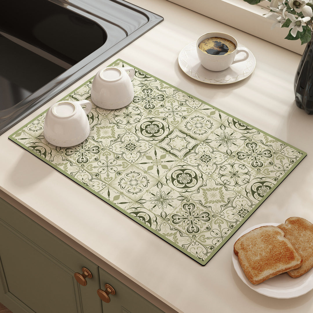 Decorative Floral Kitchen Counter Mat