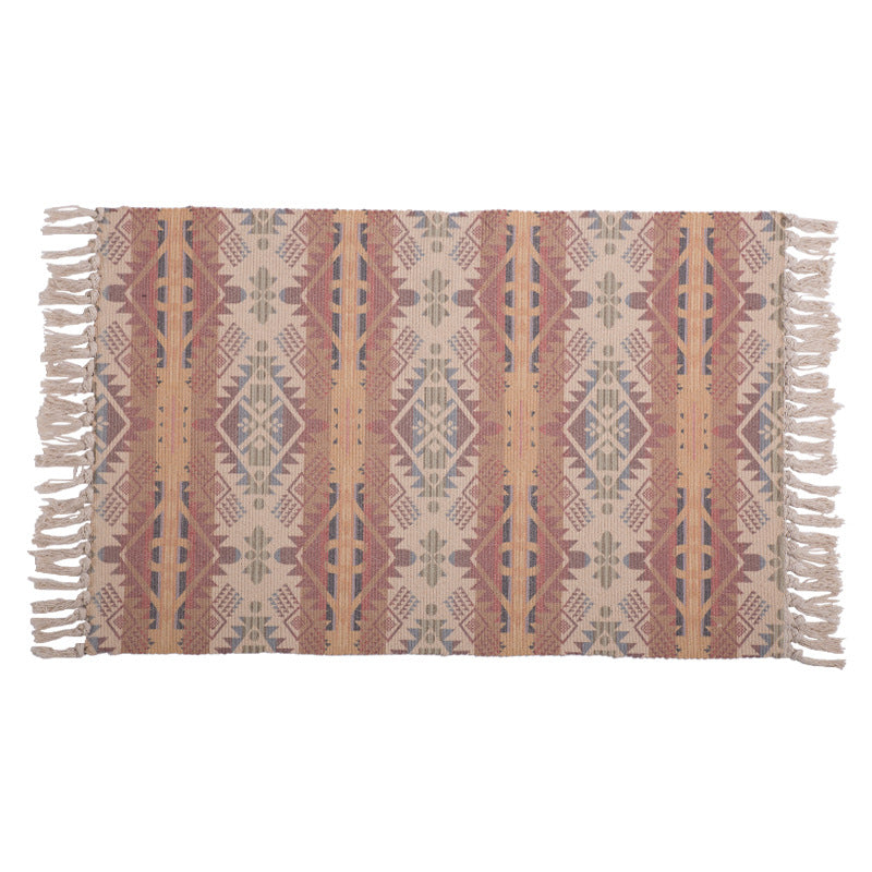 Decorative runner for dining table and console in Boho-Mandala design with fringes Kalsten