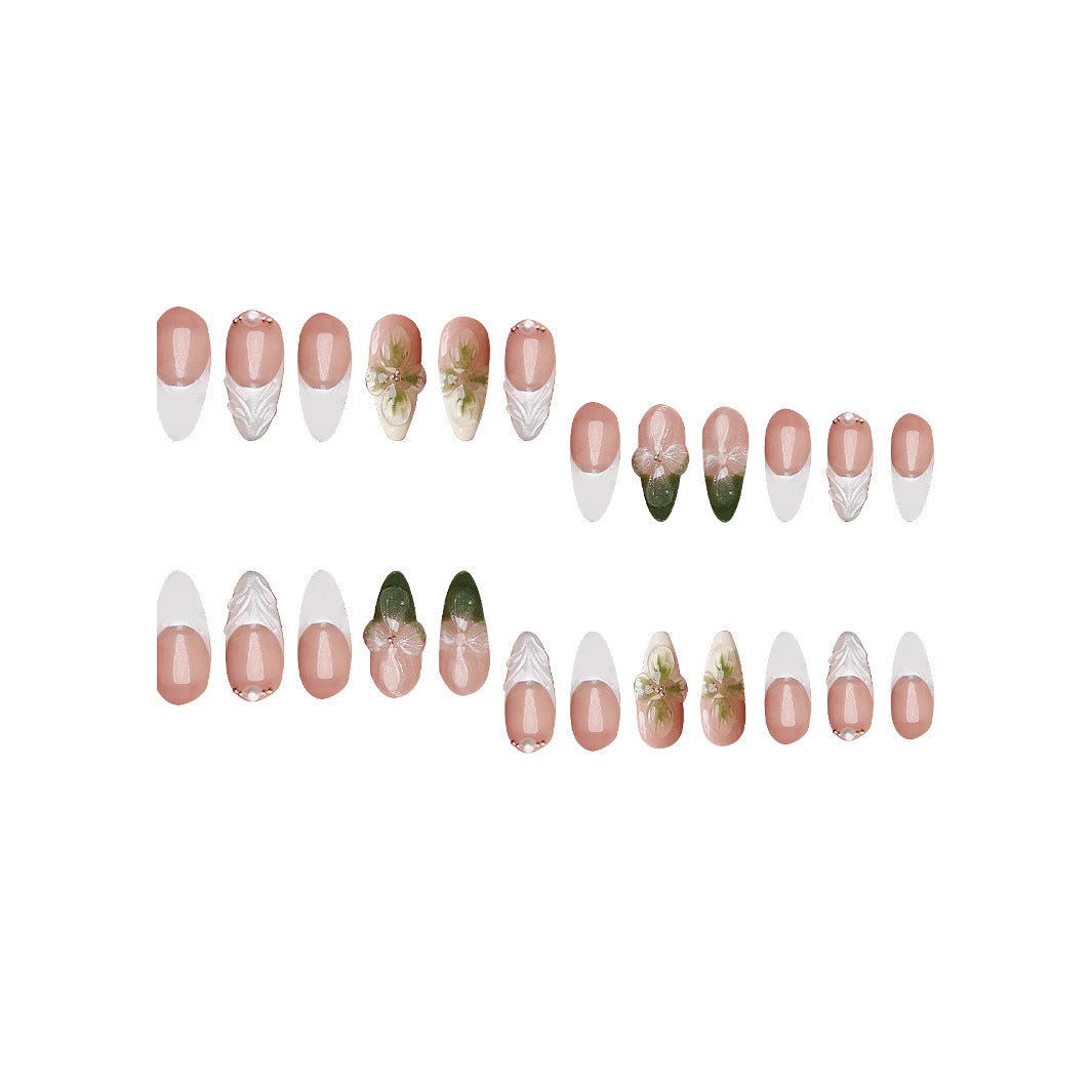 Elegant Floral Press-On Nail Art Kalsten