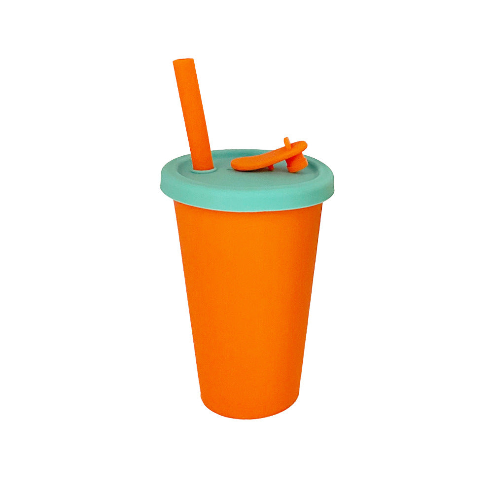 Women Silicone Drink Cup with Lid and Straw Kalsten