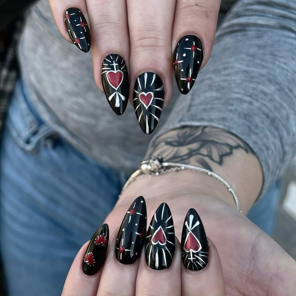 Creative heart design press-on nails Kalsten