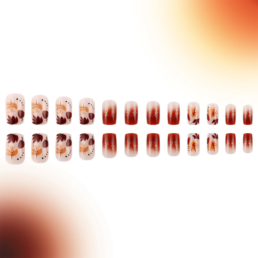 Autumn-Themed Press-On Nail Art Kalsten