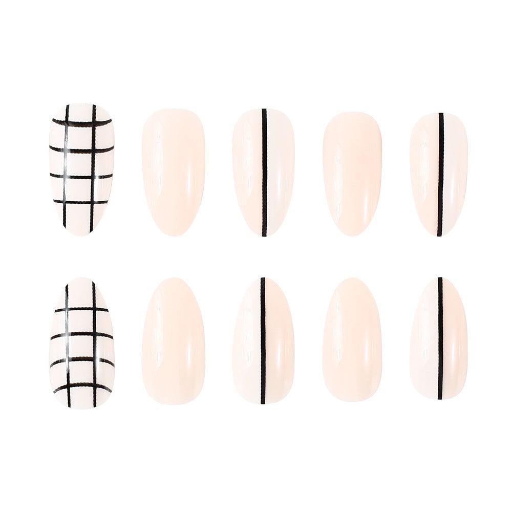 Elegant Geometric Press-On Nail Art Kalsten