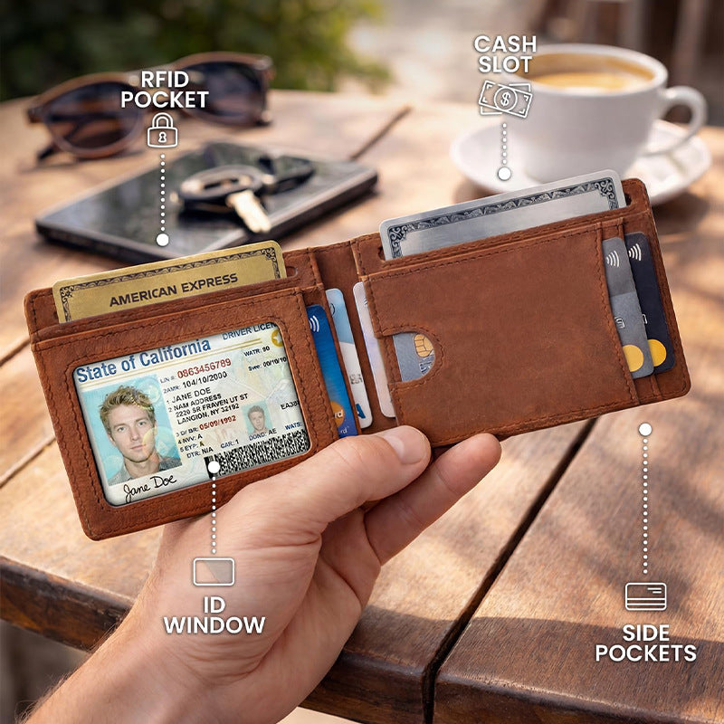 Premium Leather Wallet with AirTag Holder Kalsten