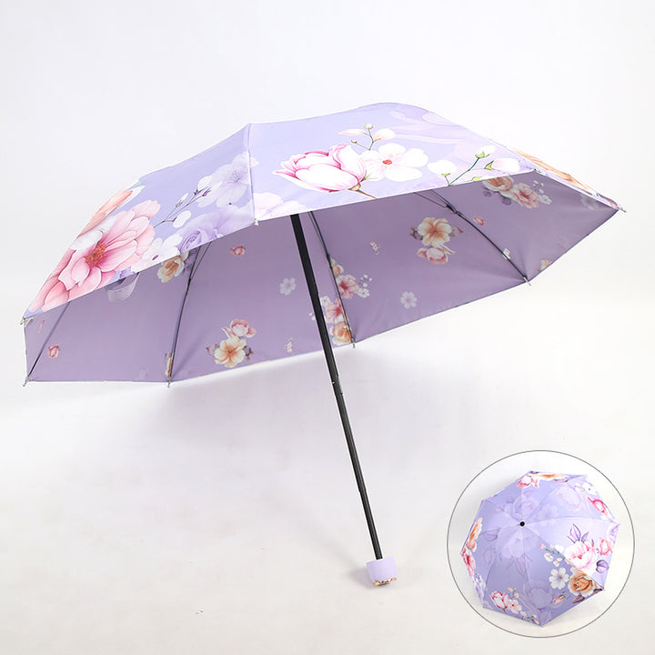 Ladies Folding Umbrella with Elegant Floral Design Kalsten