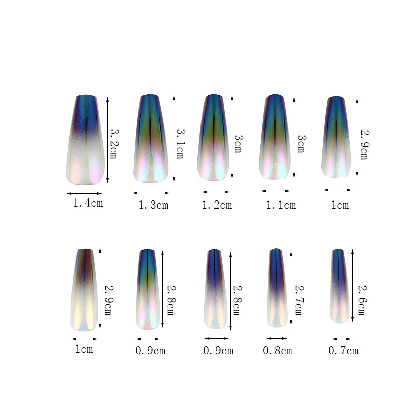 Trendy gradient design artificial nails Kalsten