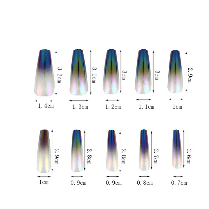 Trendy gradient design artificial nails Kalsten