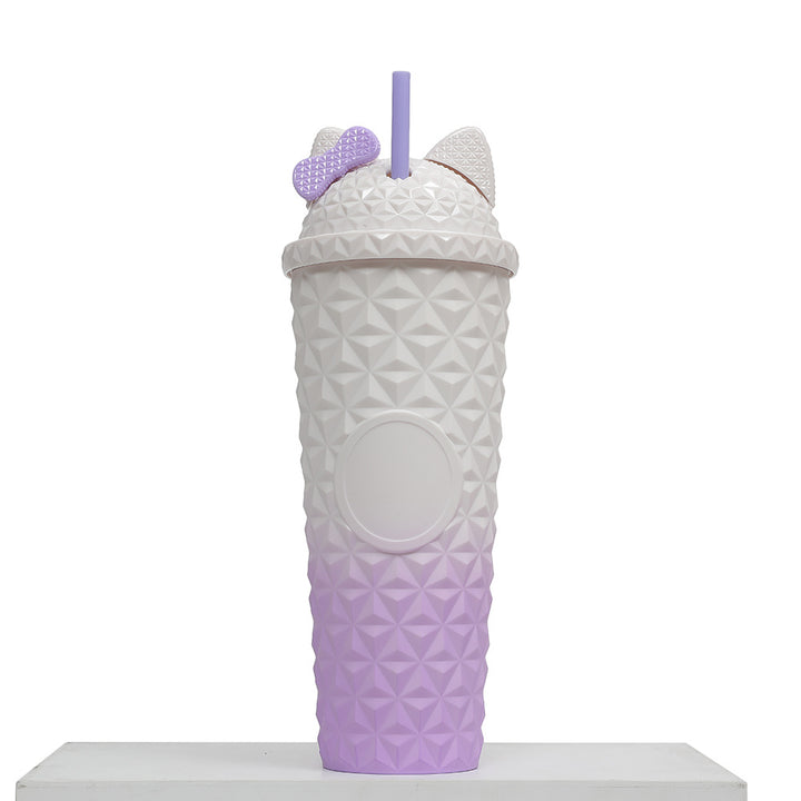 Ladies playful drinking cup with cat ears and integrated straw Kalsten