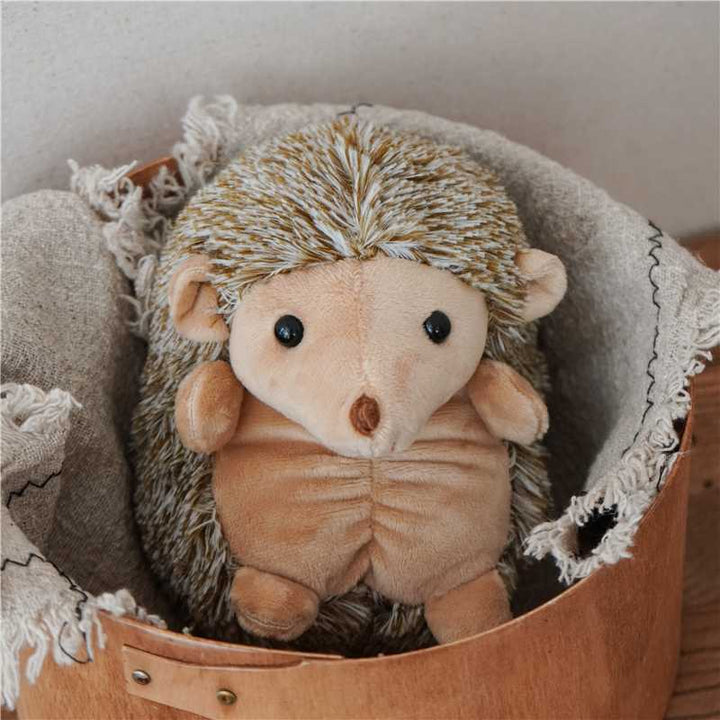 Plush Hedgehog Comforter Toy with Textured Faux-Fur Back and Velvety Front