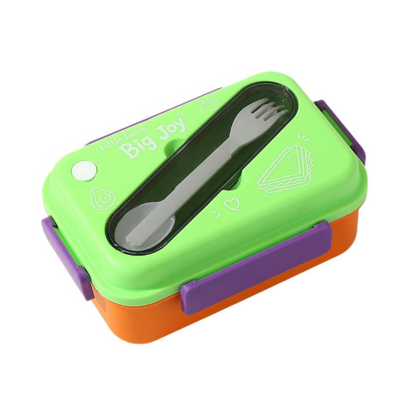 Multi-Compartment Lunch Box with Integrated Utensils