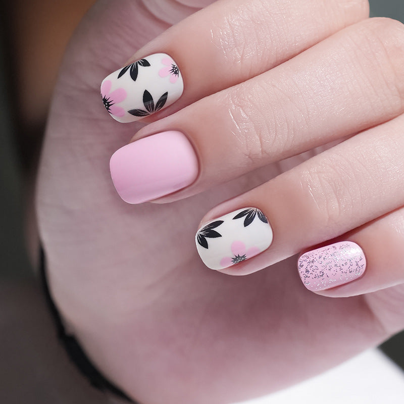 Floral Designed Press-On Nails