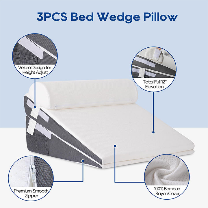 Adjustable Multi-Position Backrest Wedge Pillow