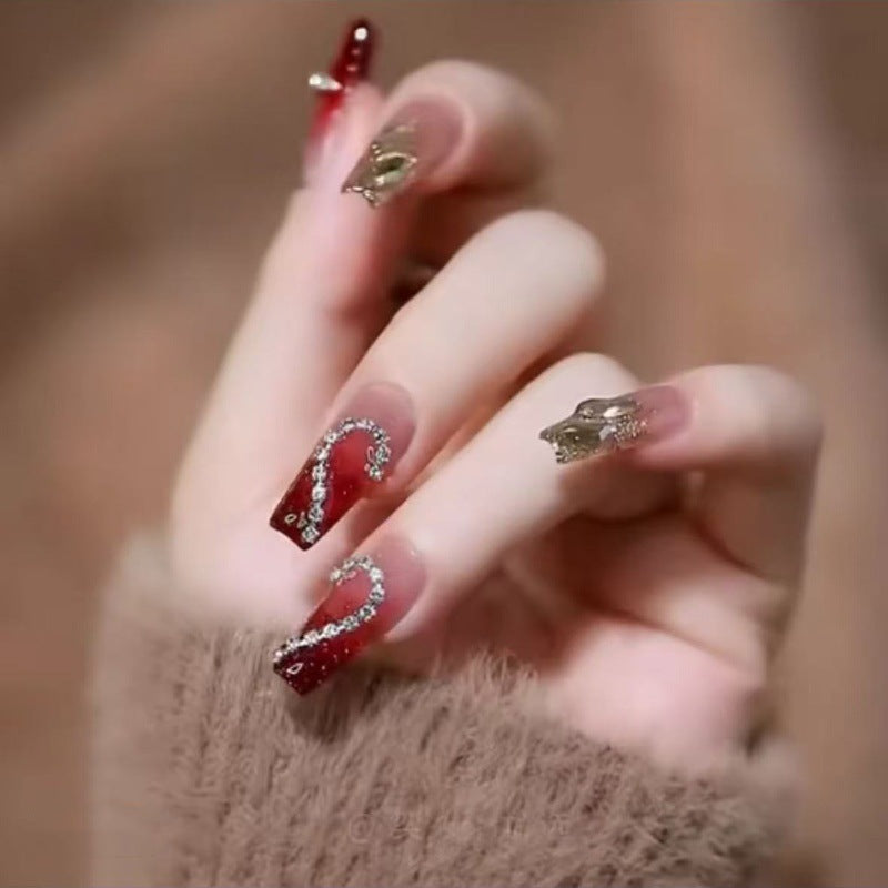 Artificial artificial fingernails with elegant heart accents Kalsten