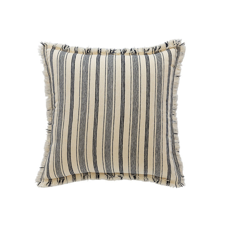 Striped Fringe Decorative Pillow