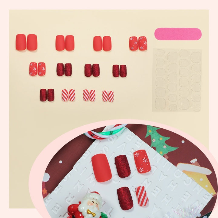 Stylish artificial nail set with versatile festive designs Kalsten
